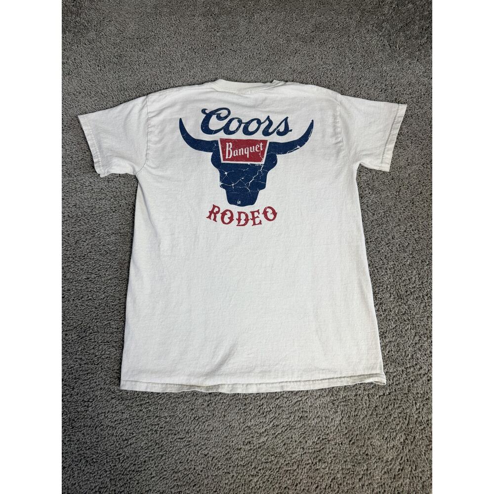 Wright And Ditson Shirt Mens M White Coors Banquet Rodeo Graphic Tagless Cotton